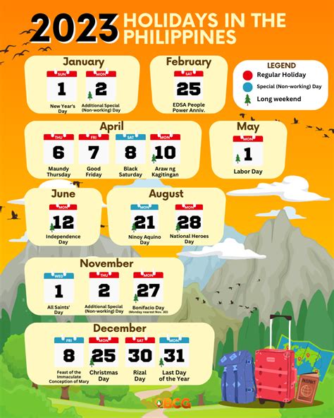 holiday 2023 philippines calendar
